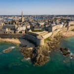 aerial view of saint malo in brittany france